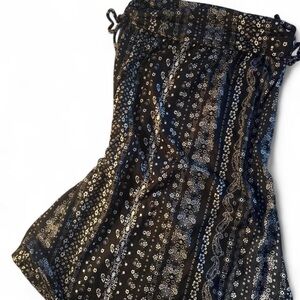 Joey Black and White Floral Midi Skirt